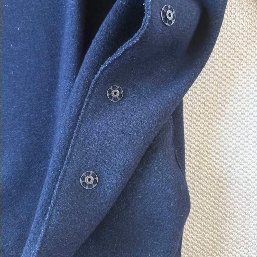 Classic Harris Wharf Navy Long Wool Coat - Picture 3 of 7